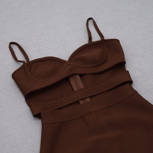 Aspen Brown Strap Bustier Cut Out Mini Dress - Image 12