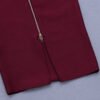 Harmoni Burgundy Long Sleeve Bandage Dress - Image 11