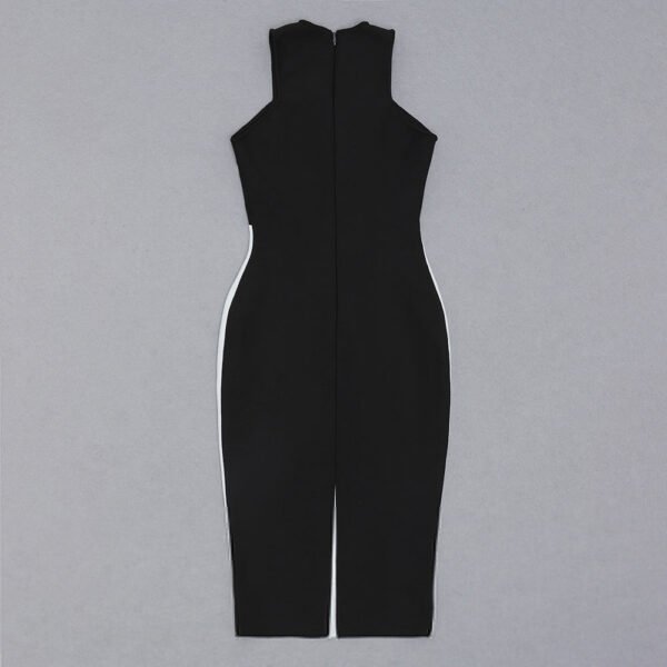 Jessica Sleeveless Black White Midi Dress - Image 12