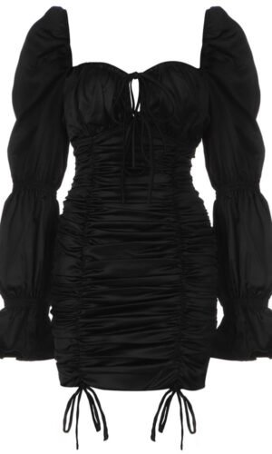 Salma Black Long Sleeve Mini Dress
