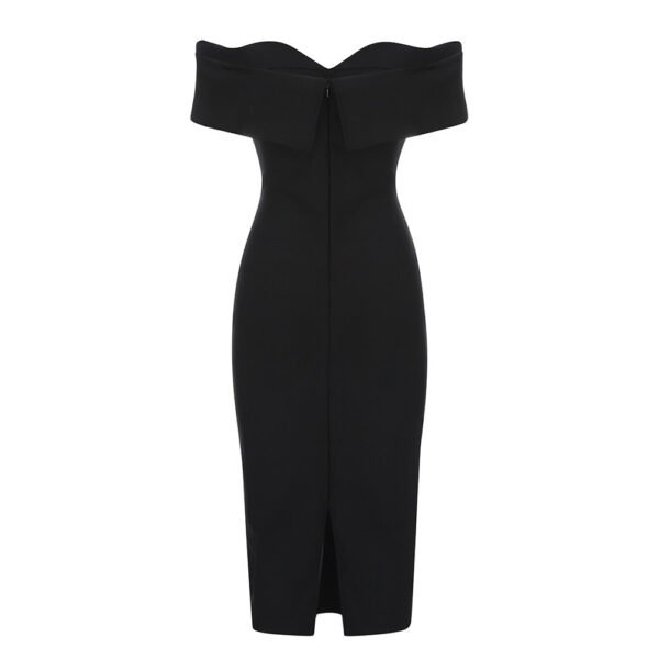 Kori Black Bustier Midi Dress - Image 2