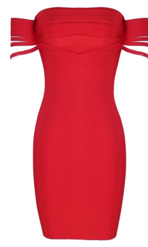 Kasey Red Bandage Dress