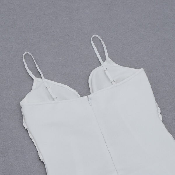 Lilah White Spaghetti Strap Midi Dress - Image 3