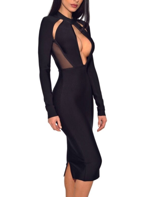 Karine Long Sleeve Cut Out Bandage Dress - Image 3