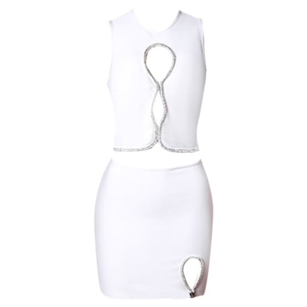 Lorelei Crop Top with Mini Skirt Set- White - Image 10