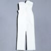 Kai Strapless White Bow Detail Jumpsuit - Image 3