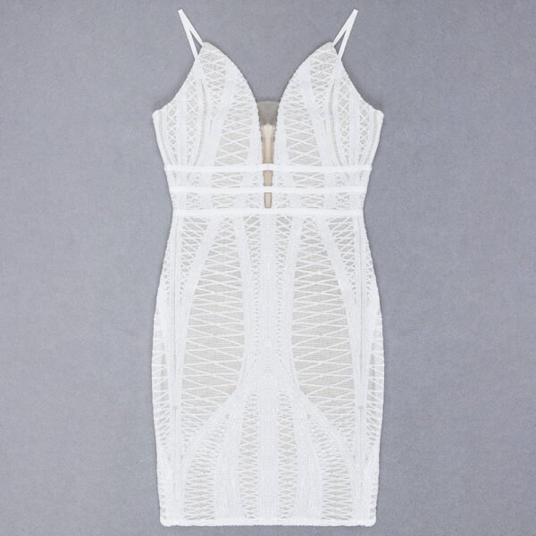 Makenna White Mini Spaghetti Strap Dress - Image 3