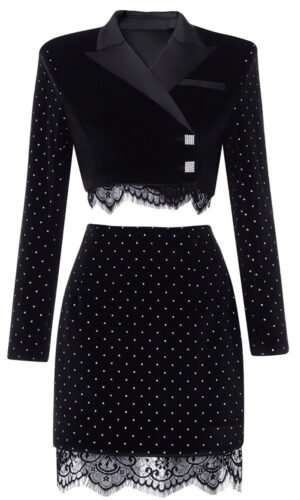Jurnee Two Piece Velvet Long Sleeve Mini Dress