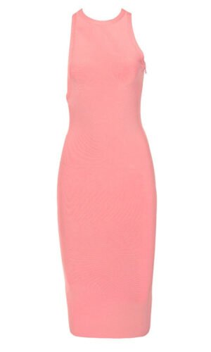 Nadeleine Pink Sleeveless Midi Bandage Dress