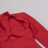 Angelique Red Halter Bustier Long Sleeve Midi Dress - Image 6