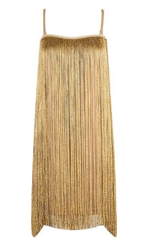 misha dresses, strap gold dress 
