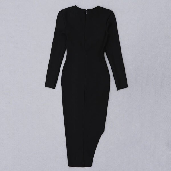 Fay Black Long Sleeve Midi Dress with Mesh Insert - Image 12