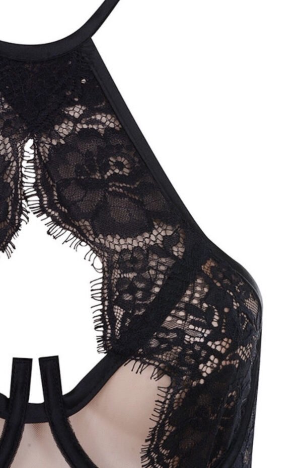 Tina Black Lace Halter Dress - Image 5