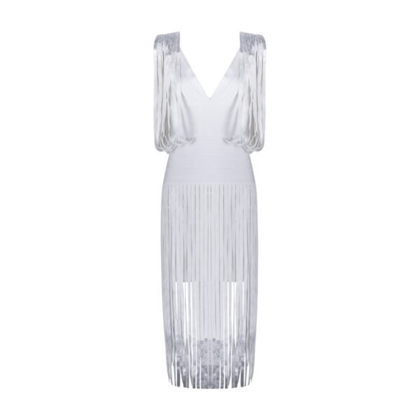 Bo White Tassel Bandage Dress - Image 2