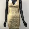 Millie Golden Sleeveless Bandage Dress - Image 4