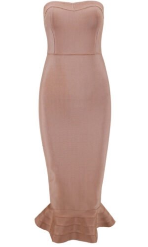 Abbey Strapless Midi Bandage Dress