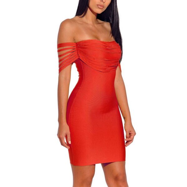 Kasey Red Bandage Dress - Image 6