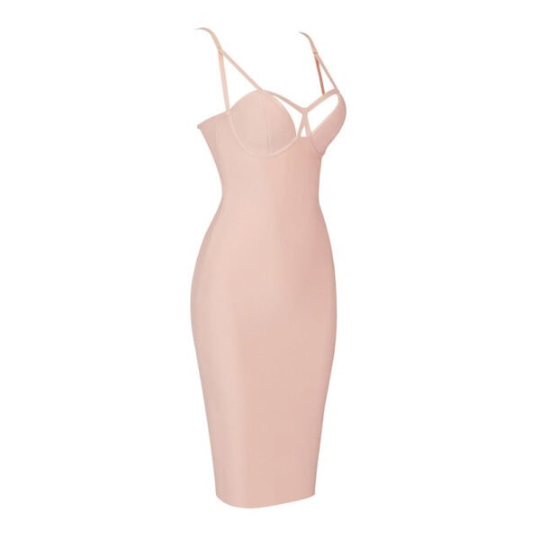 Lennon Peach Bustier Strappy Mini Dress - Image 2