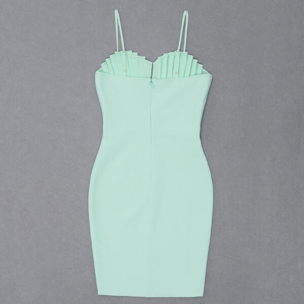 Leah Pleated Bustier Mint Green Mini Dress - Image 5