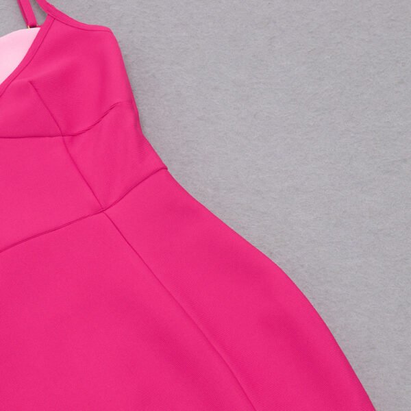 Sylvie Hot Pink Bustier Spaghetti Strap Midi Dress - Image 2