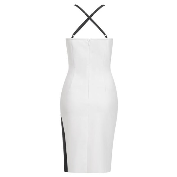 Jemma Black White Mesh Bustier Mini Dress - Image 3