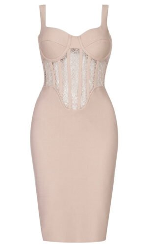 Lydia Structured Crochet Bustier Strap Mini Dress