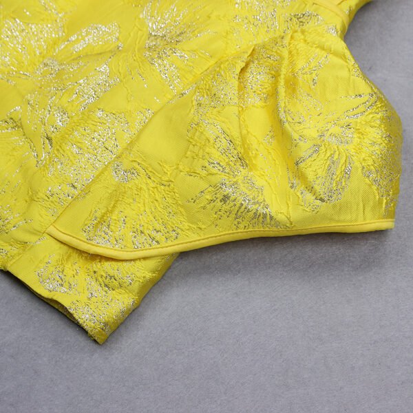 Hope Yellow Sleeveless One Strap Frill Mini Dress - Image 5