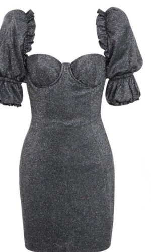 Rebecca Short Puff Sleeve Mini Dress