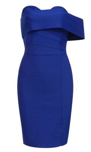 Karsyn Blue Off Shoulder Sweetheart Mini Dress