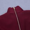 Harmoni Burgundy Long Sleeve Bandage Dress - Image 9