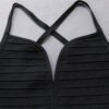 Heather Black Deep V Neckline  Bandage Dress - Image 6