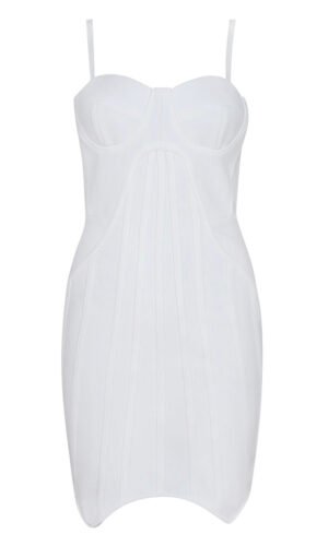 Jewel White Bustier Mini Bandage Dress