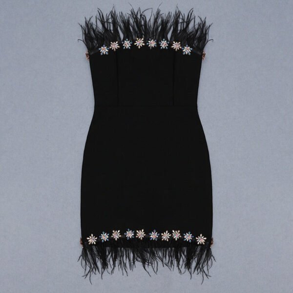 Karra Black Strapless Mini Dress - Image 3