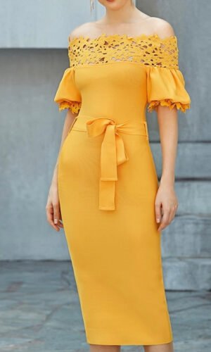 Keira Off Shoulder Midi Dress