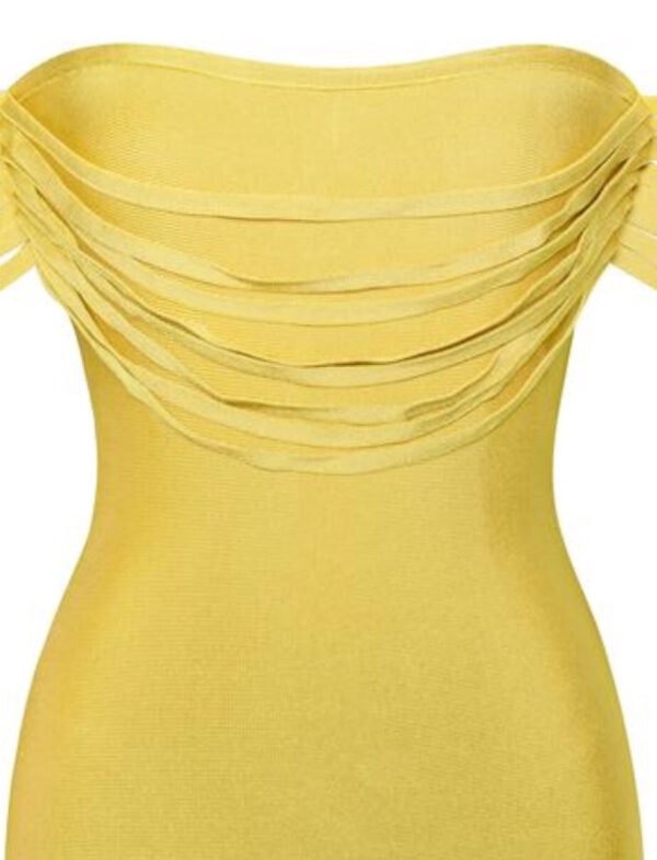 Kasey Yellow Bandage Dress - Image 3