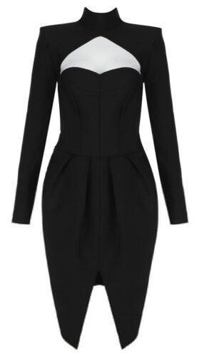 Lily Black Long Sleeve Two Piece Style Mini Dress