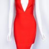 Akua Red Asymmetric Bandage Dress - Image 4