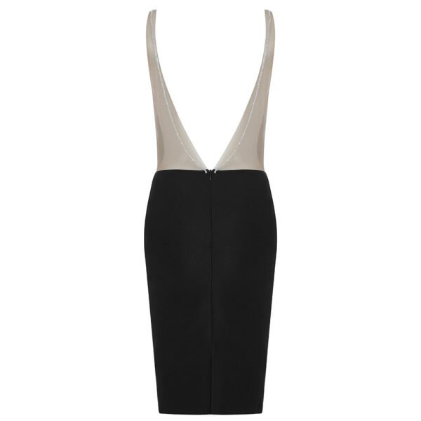 Londyn Black Embellished Backless Mini Dress - Image 2