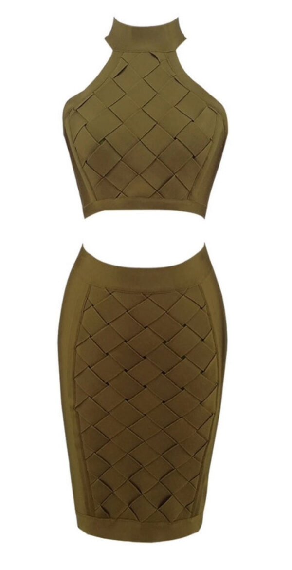 Isela Green Two Piece Bandage Dress