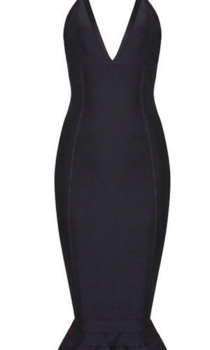 Savannah Black Mermaid Hem Dress