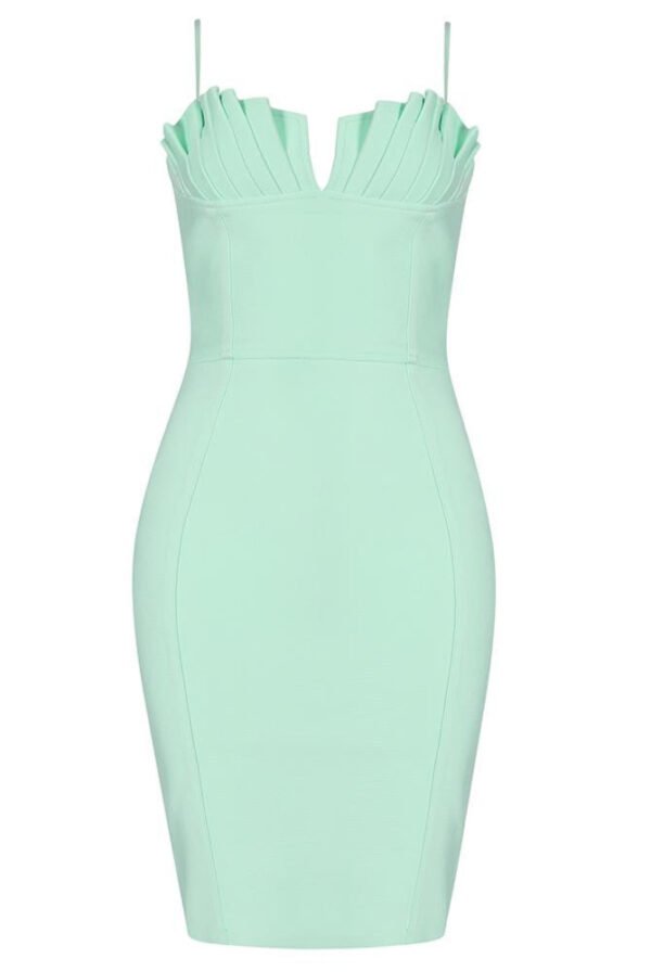 Leah Pleated Bustier Mint Green Mini Dress - Image 2