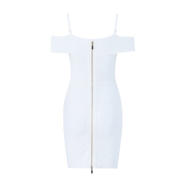 Malysa White Mini Metal Studded Bandage Dress - Image 4