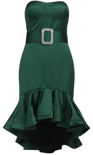 Harriet Green Strapless Bustier Satin Dress