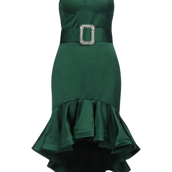 Harriet Green Strapless Bustier Satin Dress