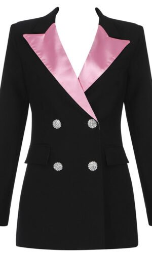 Madison Pink Mini Long Sleeve Blazer Dress