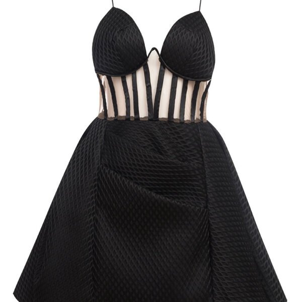 Nalani Black Bustier Mesh Corset Mini Dress