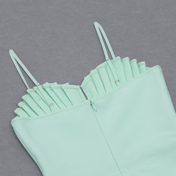 Leah Pleated Bustier Mint Green Mini Dress - Image 10