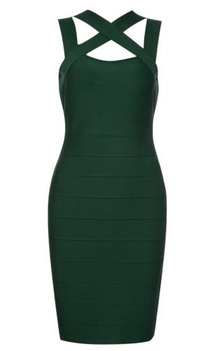 Khloe Green Cross Strap Mini Dress