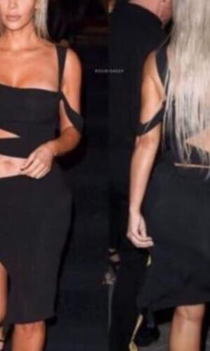 Nitya Black Cut Out Sexy Midi Bandage Dress