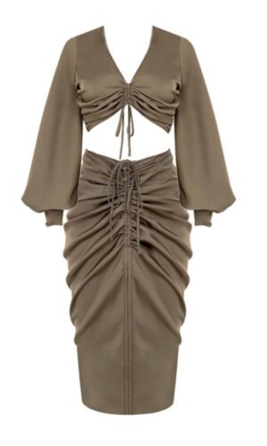 Rubyanne Long Sleeve Two Piece Midi Dress